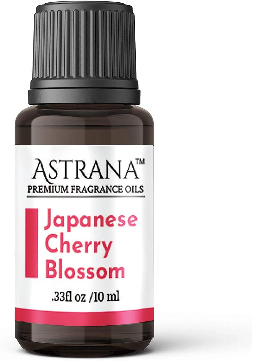 Astrana Japanese Cherry Blossom Premium Fragrance Oil for Candles, Soaps, Aroma Diffusers and More 0.33 oz / 10ml Premium Quality Therapeutic Grade Oil